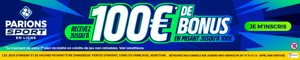 Grande bannière cliquable vers le bookmaker Parions Sport